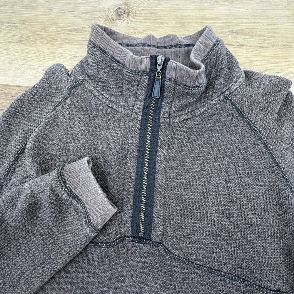 Carbon 2‎ Cobalt Sweater 1/4 ZIP Mens Size XL Pullover Brown Knit